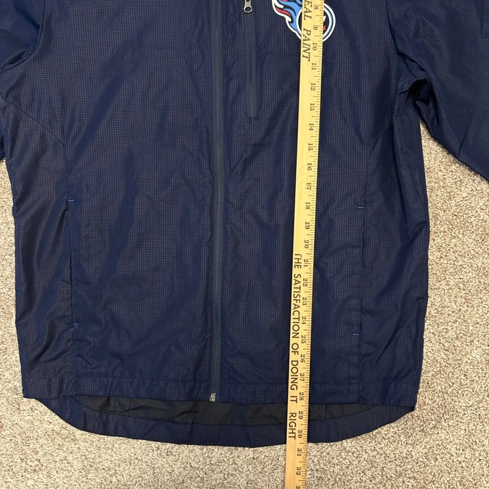 Tennessee Titans NFL Windbreaker Jacket Mens Medium Full Zip Navy Lightweight